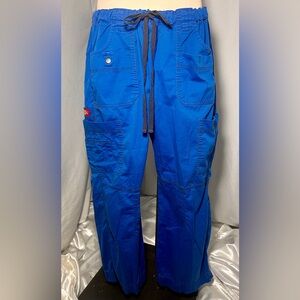 Dickies Women’s Royal Blue Scrub Cargo Pants L Petite Drawstring Workwear Nurse